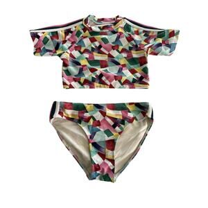 Zella Girls Geometric Rainbow Bikini size 10